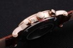 Patek Philippe replica chrono rose gold strip leather brown orologio replica copia 4us603 - immagine 7