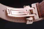 Patek Philippe replica chrono rose gold strip leather brown orologio replica copia 4us603 - immagine 12