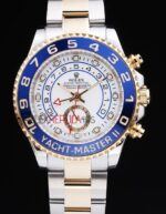 Rolex replica yacht master ll acciaio oro ceramichon blue bezel orologio replica copia 4us534