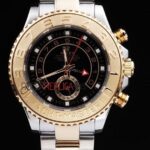 Rolex replica yacht master ll acciaio oro black dial orologio replica copia 4us536