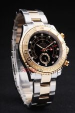 Rolex replica yacht master ll acciaio oro black dial orologio replica copia 4us536 - immagine 4