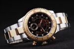 Rolex replica yacht master ll acciaio oro black dial orologio replica copia 4us536 - immagine 5