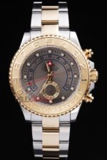 Rolex replica yacht master ll acciaio oro grey dial orologio replica copia 4us537 - immagine 3