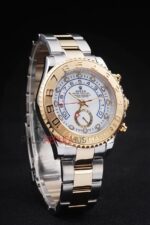 Rolex replica yacht master ll acciaio oro white dial orologio replica copia 4us538 - immagine 4