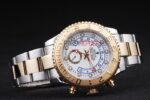 Rolex replica yacht master ll acciaio oro white dial orologio replica copia 4us538 - immagine 5