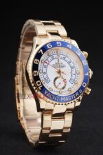 Rolex replica yacht master ll oro blue bezel orologio replica copia 4us540 - immagine 4