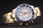 Rolex replica yacht master ll oro blue bezel orologio replica copia 4us540 - immagine 6