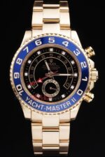 Rolex replica yacht master ll oro black dial orologio replica copia 4us541 - immagine 3
