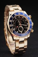 Rolex replica yacht master ll oro black dial orologio replica copia 4us541 - immagine 4