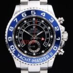 Rolex replica yacht master ll platinum blu bezel black dial orologio replica copia 4us543
