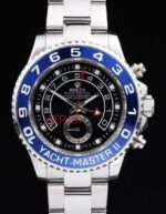 Rolex replica yacht master ll platinum blu bezel black dial orologio replica copia 4us543