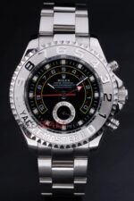 Rolex replica yacht master ll platinum black dial orologio replica copia 4us545 - immagine 3