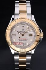 Rolex replica yacht master l classic acciaio oro argentèè dial orologio replica copia 4us533 - immagine 4
