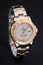 Rolex replica yacht master l classic acciaio oro argentèè dial orologio replica copia 4us533 - immagine 3