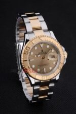 Rolex replica yacht master l classic acciaio oro gold dial orologio replica copia 4us531 - immagine 4