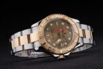 Rolex replica yacht master l classic acciaio oro gold dial orologio replica copia 4us531 - immagine 5