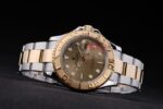 Rolex replica yacht master l classic acciaio oro gold dial orologio replica copia 4us531 - immagine 6