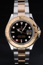 Rolex replica yacht master l classic acciaio oro black dial orologio replica copia 4us532 - immagine 3