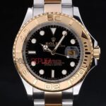 Rolex replica yacht master l classic acciaio oro black dial orologio replica copia 4us532