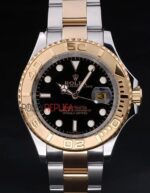 Rolex replica yacht master l classic acciaio oro black dial orologio replica copia 4us532