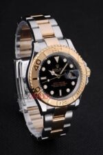 Rolex replica yacht master l classic acciaio oro black dial orologio replica copia 4us532 - immagine 4
