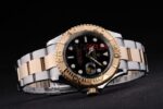 Rolex replica yacht master l classic acciaio oro black dial orologio replica copia 4us532 - immagine 5