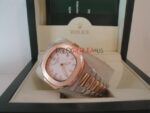Patek Philippe replica nautilus acciaio rose gold white dial orologio replica copia 4us589 - immagine 5