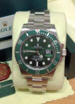 Rolex replica submariner hulk ceramichon ghiera verde orologio replica copia imitazione 4us628 - immagine 6