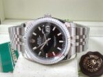 Rolex replica datejust acciaio black dial barrette jubilèè orologcio replica copia imitazione 4us629 - immagine 3