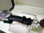 Rolex replica cellini dual time black dial strip leather orologio replica copia imitazione 4us635 - immagine 8