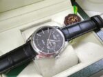 Rolex replica cellini dual time black dial strip leather orologio replica copia imitazione 4us635 - immagine 6