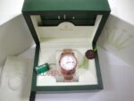 Rolex replica daydate rose gold white roman orologio replica copia imitazione 4us631 - immagine 3