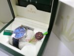 Rolex replica cellini dual time blue dial strip leather orologio replica copia imitazione 4us634
