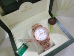 Rolex replica daydate rose gold white roman orologio replica copia imitazione 4us631 - immagine 5