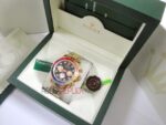 Rolex replica daytona oro giallo rainbow rubini bezel orologio replica copia imitazione 4us633 - immagine 7
