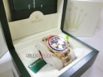 Rolex replica daytona oro giallo rainbow rubini bezel orologio replica copia imitazione 4us633 - immagine 5