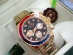Rolex replica daytona oro giallo rainbow rubini bezel orologio replica copia imitazione 4us633 - immagine 6
