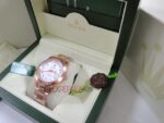 Rolex replica daydate rose gold white roman orologio replica copia imitazione 4us631 - immagine 4