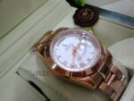 Rolex replica daydate rose gold white roman orologio replica copia imitazione 4us631 - immagine 6