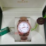 Rolex replica daydate rose gold white roman orologio replica copia imitazione 4us631