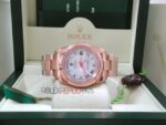 Rolex replica daydate rose gold white roman orologio replica copia imitazione 4us631 - immagine 7