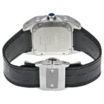 Cartier replica santos 100 white dial strip leather imitazione replica orologio copia - immagine 4