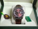 Rolex replica daydate acciaio chocolate strip leather orologio replica copia imitazione 4us718