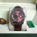 Rolex replica daydate acciaio chocolate strip leather orologio replica copia imitazione 4us718