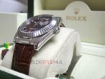 Rolex replica daydate acciaio chocolate strip leather orologio replica copia imitazione 4us718 - immagine 5