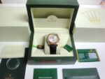 Rolex replica daydate rose gold argentèè dial strip leather orologio replica copia imitazione 4us720