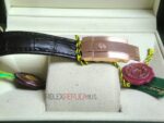 Rolex replica daydate rose gold argentèè dial strip leather orologio replica copia imitazione 4us720 - immagine 8