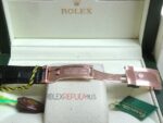 Rolex replica daydate rose gold argentèè dial strip leather orologio replica copia imitazione 4us720 - immagine 9