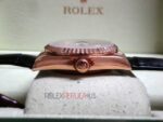 Rolex replica daydate rose gold argentèè dial strip leather orologio replica copia imitazione 4us720 - immagine 13