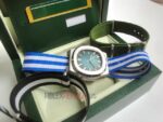 Patek Philippe replica nautilus acciaio blue dial cordura orologio replica copia 4us728 - immagine 6